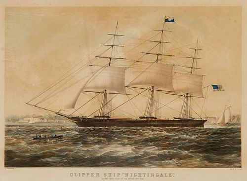 CURRIER IVES CLIPPER SHIP NIGHTINGALE  37ee97