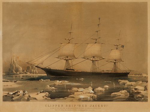 CURRIER & IVES "CLIPPER SHIP RED