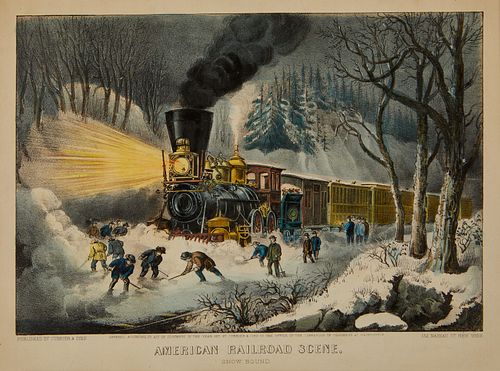 CURRIER & IVES "AM RAILROAD SCENE