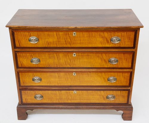 19TH C MAHOGANY CHEST OF DRAWERS 37eece