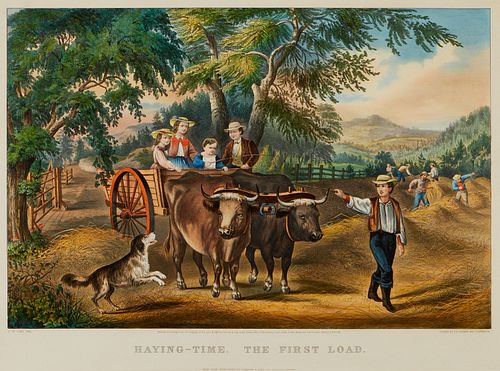 CURRIER IVES HAYING TIME THE 37eecb