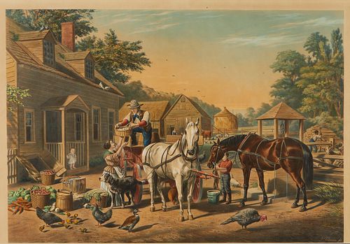 CURRIER IVES PREPARING FOR MARKET  37eedb