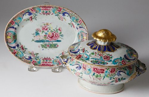 CHINESE EXPORT SAUCE TUREEN COVER