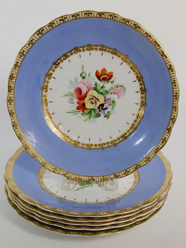 SET OF SIX FRENCH HAND PAINTED 37eede