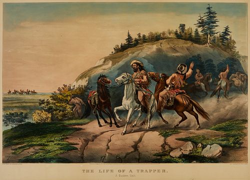 CURRIER & IVES "THE LIFE OF A TRAPPER"