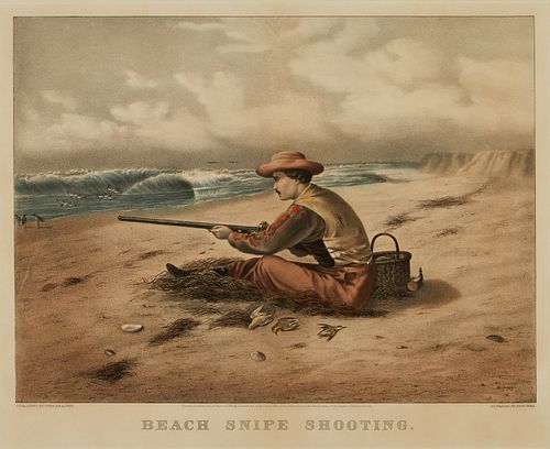 CURRIER & IVES "BEACH SNIPE SHOOTING"