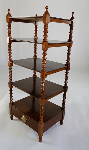 19TH C MAHOGANY ETAGERE WITH ONE 37eef1