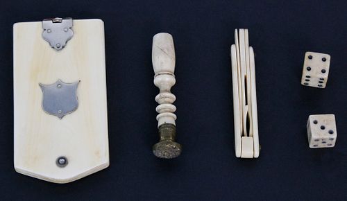 FOUR MISC 19TH C WHALE IVORY 37ef13