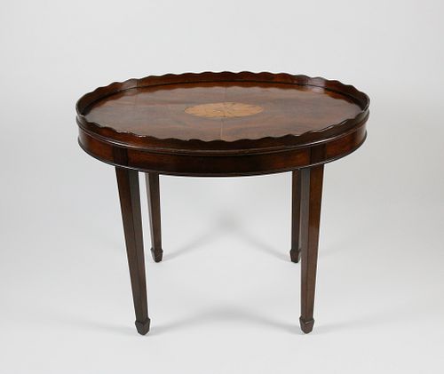 19TH CENTURY MAHOGANY INLAID TRAY 37ef2b