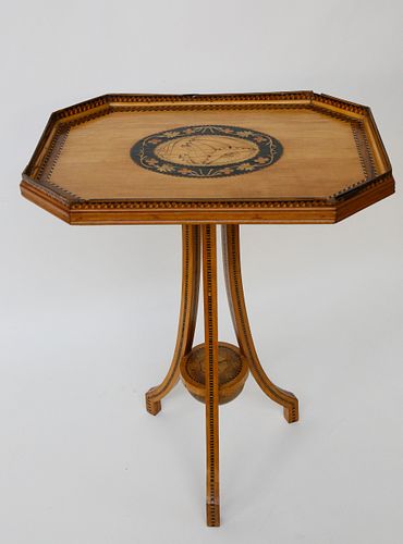 ENGLISH INLAID TRAY TOP STAND,