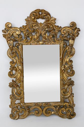 CARVED GILT ITALIAN ROCOCO MIRROR  37ef87