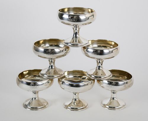 SET OF SIX STERLING SILVER CHAMPAGNE