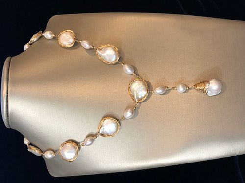 18MM WHITE BAROQUE COIN PEARL LARIAT 37efc1