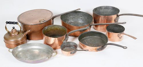 9 ASSORTED PIECES OF COPPER COOKWARE9 37f063