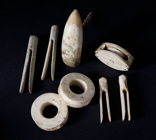 8 WHALE IVORY AND WHALEBONE ARTIFACTS  37f090