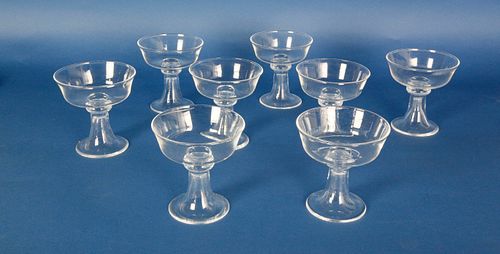 SET OF 8 SIGNED STEUBEN CLEAR CRYSTAL 37f0eb