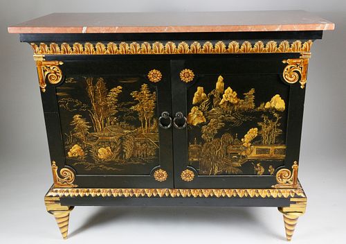 ROUGE MARBLE TOP CHINOISERIE DECORATED 37f101