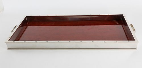 MODERN ROSEWOOD AND CHROME TWO HANDLE 37f11f