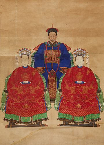 LATE QING CHINESE ANCESTOR PORTRAITLate 37f168
