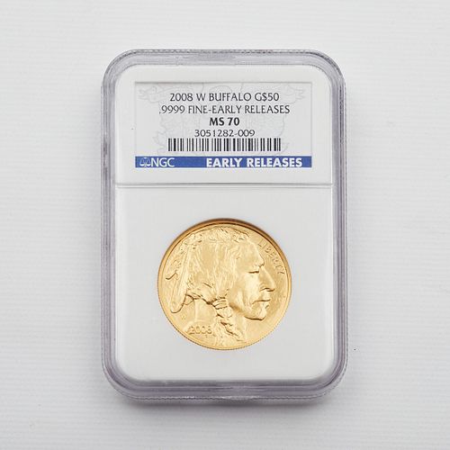 2008 GOLD BUFFALO $50 MS70 NGC