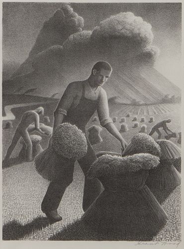 GRANT WOOD "APPROACHING STORM"