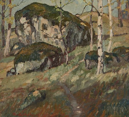 KNUTE HELDNER MOSS COVERED ROCKS  37f1ac