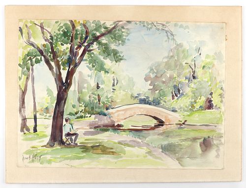 ALICE HUGY WATERCOLOR OF A PARKAlice 37f228