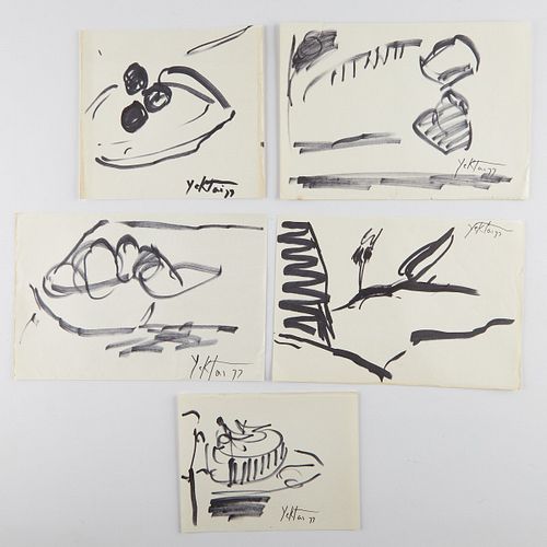 5 MANOUCHER YEKTAI DRAWINGS STILL