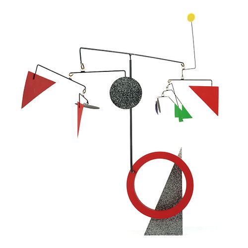 CALDER STYLE PAINTED METAL MOBILE