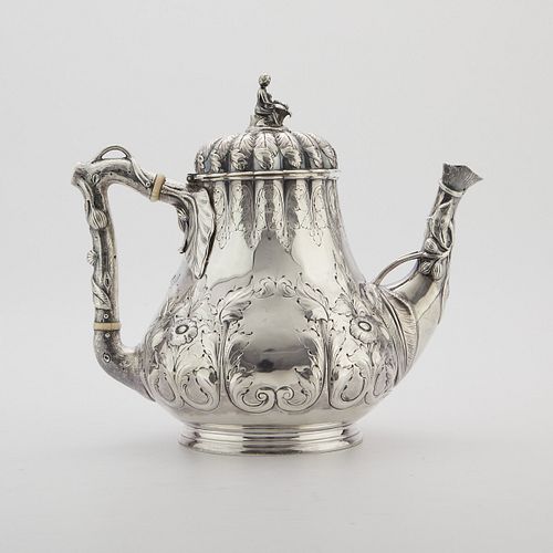 JONES, BALL & POOR COIN SILVER TEAPOT