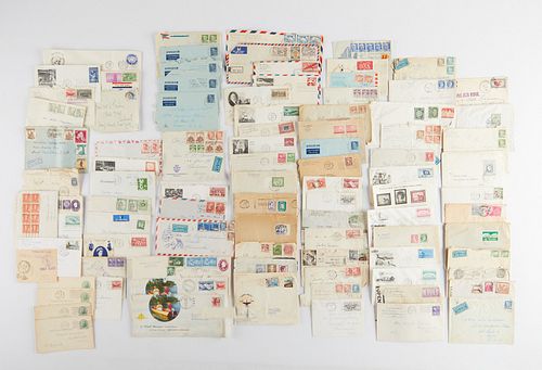 LARGE GROUP POSTALLY USED ENVELOPES 37f25b