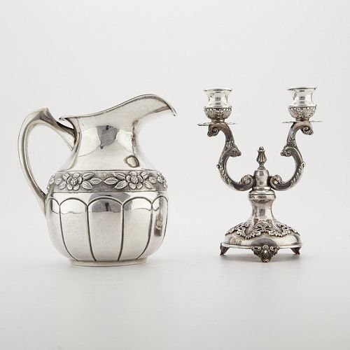 STERLING SILVER CANDELABRA AND