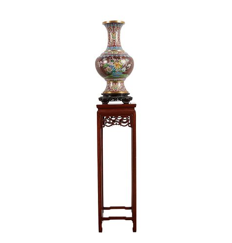 LARGE CHINESE CLOISONNE VASE WITH 37f298