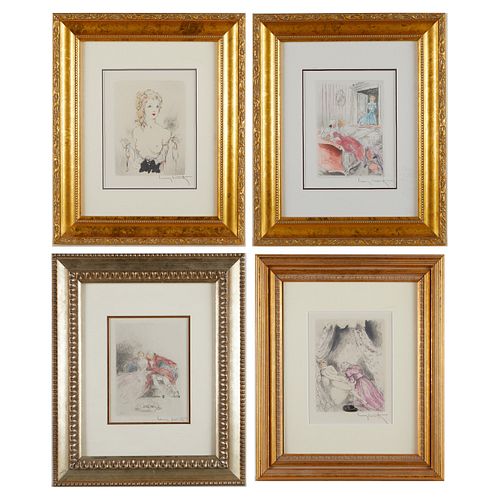 GRP: 4 LOUIS ICART EROTIC ETCHINGS LA