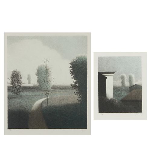 2 ROBERT KIPNISS LANDSCAPE LITHOGRAPHSRobert