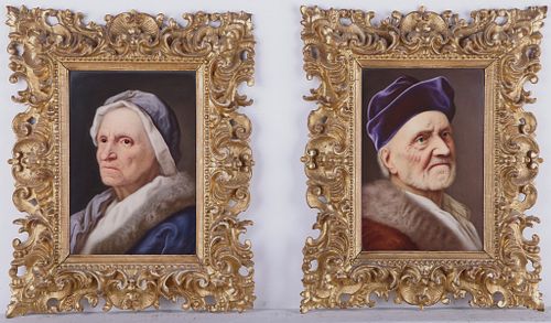 PAIR OF KPM PORCELAIN PLAQUES AFTER 37f359