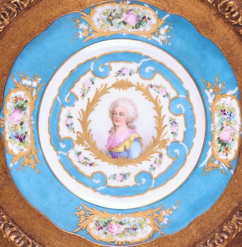 FRAMED SEVRES STYLE PORCELAIN CABINET