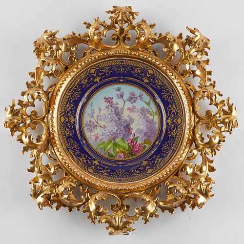 SEVRES FRAMED CABINET PLATE MARKED 37f399