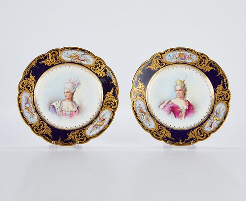 PAIR FRENCH SEVRES STYLE PORCELAIN