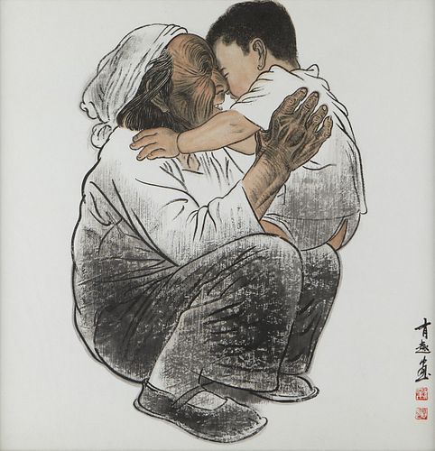 WANG YOUZHENG LITHOGRAPH GRANDMOTHER 37f431