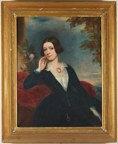 AMERICAN SCHOOL PORTRAIT OF A GIRL