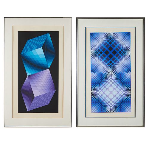 VICTOR VASARELY META TWO WORKS  37f49d