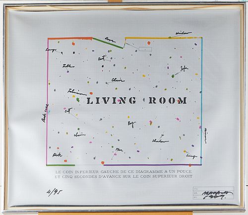 SHUSAKU ARAKAWA "LIVING ROOM" SILKSCREENShusaku