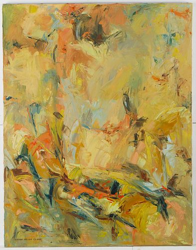 LOUISE MILLER CLARK ABSTRACT OIL 37f4b5