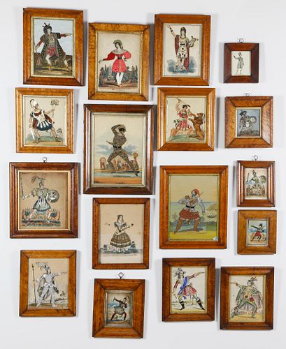 UNIQUE SET OF 17 THEATRICAL DECOUPAGE 37f55a