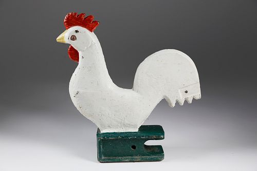 AMERICAN FOLK ART CAST IRON ROOSTER