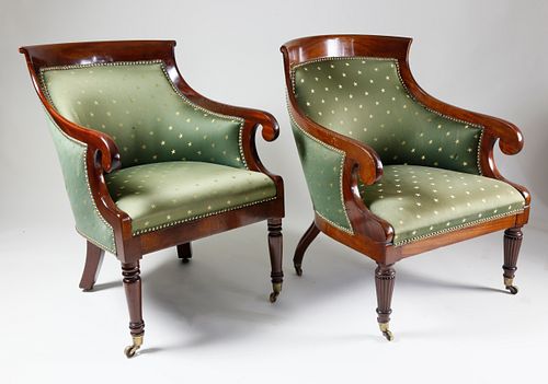 TWO AMERICAN FEDERAL MAHOGANY ARMCHAIRS  37f601