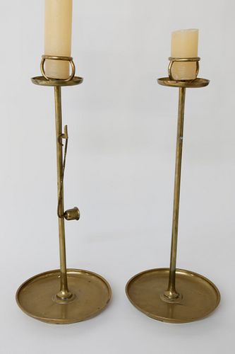 PAIR OF JAPANESE BRONZE CANDLESTICKS  37f632