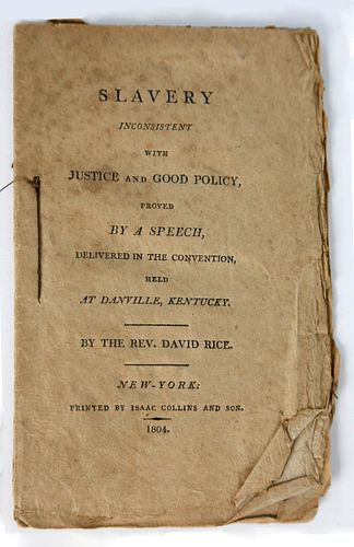 EARLY ABOLITIONIST PAMPHLET:"SLAVERY