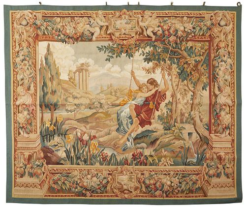 TAPESTRY OF PASTORAL COUPLE ON 37f675